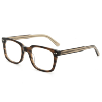 Lunettes optiques unisexes G5764F rétro carrées en acétate, monture intégrale gris transparent, verres démonstratifs clairs, logo personnalisé, vente en gros