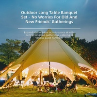 Tente de réception extensible en toile imperméable pour 15-30 personnes, 6m x 10m, idéale pour le camping, la plage, l'ombrage, les mariages et les événements en extérieur