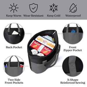 Custom Logo Thermal Insulated Grocery Bags Collapsible Cooler Tote for Travel Beach or Picnic Large Insulated Cooler Bag - Product Image 2