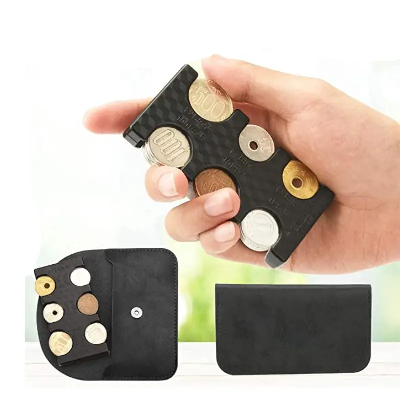 Stock Leather Coin Plastic Disk Holster Coin Sorting Plastic Disk Storage Wallet Bag Coin Purse