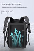 Zaino per Laptop da 15.6 Pollici Espandibile 8cm, Scomparto per Scarpe con Separazione Asciutto/Bagnato, Ricarica USB, Apertura a 180 Gradi, Idrorepellente