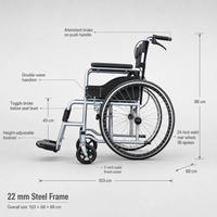 Fauteuil roulant pliable manuel en alliage d'aluminium OEM, portable, classe II, garantie 1 an, pour usage domestique et hospitalier