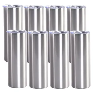 20Oz 30Oz Magere Gepoedercoate Roestvrijstalen Rechte Metalen Tumbler Sublimatie Koffiemokken Voor Cadeau