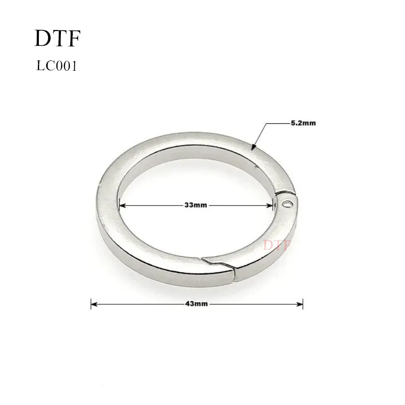 아연 합금 스냅 클립 트리거 스프링 게이트 플랫 O 링 열쇠 고리 버클 가방 액세서리 보석 만들기