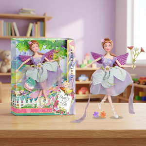 SL355185 LH TOYS Trending Unisex Soft Toy Model <b>Doll</b> 11.5-inch Flower Fairy Wings Dress Accessories Princess Inflatable Vinyl - Product Image 2