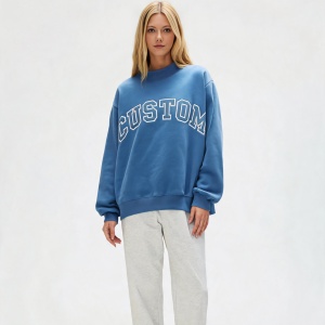 Felpa con Cappuccio Oversize in Cotone Ricamata Personalizzata per Donna, Maglioni Girocollo di Design Unisex, Personalizzazione con Logo - Product Image 1