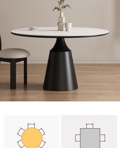 Bàn ăn tròn màu đen hiện đại Ý với trung tâm xoay giá rẻ tối giản bàn ăn Trung Quốc đặt cho <span class=keywords><strong>8</strong></span> người - Product Image 6