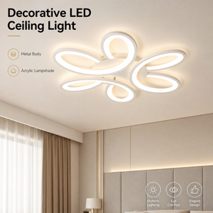 Modern Acrylic Led <b>Ceiling</b> <b>Light</b> 60W <b>Remote</b> Dimmable Tri Color Surface Mount High Cri For Home Bedroom Living Room - Product Image 2