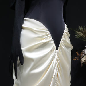 فستان سهرة أنيق من شارون سعيد SF531 بتصميم حورية البحر باللونين الأسود والأبيض بدون أكتاف للنساء لحفلات الزفاف والحفلات الراقصة (غير متوفر في المخزون) - Product Image 5