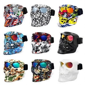 Harley Old Skull Full Framework Skull Graphic Motocross Outdoor Riding Skiing Mountaineering Tactical Retro Mask <strong>Goggles</strong> - Product Image 2