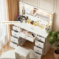 Coiffeuse de maquillage française extensible avec rangement pour chambre à coucher