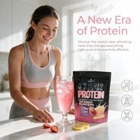 Poudre de protéines Aeglewell Clear Protein Powder à la limonade fraise avec électrolytes, peptides de collagène, sans sucre, sans lactose