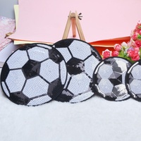 Décorations brodées 3D écologiques à thème football dessin animé, patchs en tissu, autocollants à paillettes pour vêtements de sport, fleurs et cœurs