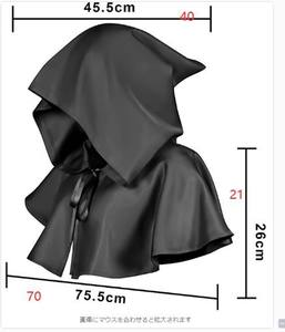Jubah pendek Punk uniseks penyihir bertudung jubah penyihir Cape untuk pesta bertema Cosplay Gotik mode kostum Pria Wanita - Product Image 6