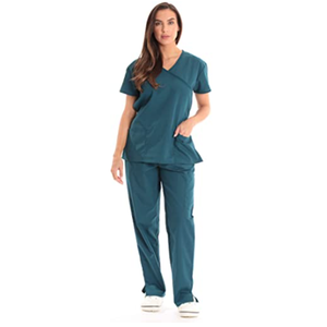 OEM abbigliamento medico ospedale uniforme su misura per l'<span class=keywords><strong>infermiera</strong></span> cotone manica corta blu per le donne 100% cotone vestiti del personale ospedaliero - Product Image 6
