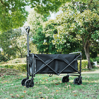 Chariot de camping et de pêche pliable à quatre roues en métal et tissu Oxford OEM pour l'extérieur