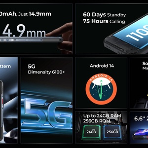 Teléfono Inteligente Resistente 5G con 11000mAh, Cámara Principal Dual de 64MP, Dimensity 6100+, Pantalla de 6.6 Pulgadas 2.4K, 24+256GB, Android 14, Oukitel WP35 - Product Image 6