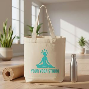 Custom Eco-Friendly Yoga Studio Member Benefits Small <b>Canvas</b> <b>Tote</b> Book Bag Wedding Gift Bag - Product Image 1