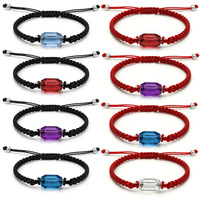 Bracelet urne funéraire en acrylique avec corde tressée, ouvrable pour urnes d'animaux de compagnie
