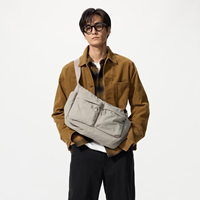 Bolso Bandolera de Viaje Grande Personalizado para Hombre, Bolso de Hombro Casual con Cierre y Múltiples Bolsillos, Estilo Casual Negro