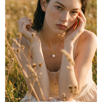 Collier pendentif en perles simulées vintage JINYOU 8338, plaqué or PVD, en acier inoxydable pour femmes