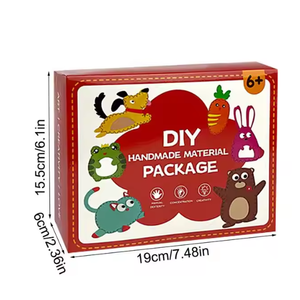 <span class=keywords><strong>Kit</strong></span> de <span class=keywords><strong>couture</strong></span> en feutre pour animaux DIY personnalisé pour filles, 6 pièces, développer la motricité fine, apprendre à coudre, poupée en peluche, cadeau pour enfants - Product Image 2