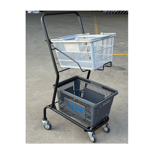 Carrito <span class=keywords><strong>de</strong></span> Compras <span class=keywords><strong>de</strong></span> Doble Capa, Económico <span class=keywords><strong>y</strong></span> <span class=keywords><strong>de</strong></span> Buena Calidad, Fabricado en China, Carrito Multiusos para KTV, para Compras Cómodas - Product Image 2