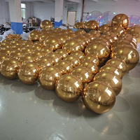 Boule de miroir gonflable géante suspendue dorée, boule de miroir en pvc brillant, boule de disco gonflable pour les événements