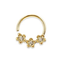 Anneau de nez articulé en titane ZUOLA avec zircon blanc incrusté, plaqué argent/or, bijou de piercing corporel unisexe