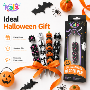 KAIX Penne Gel con Perline per Halloween, Penne a Sfera con Perline di Argilla a Forma di Zucca e Fantasma, Ideali per Regali per Bambini e Feste - Product Image 3