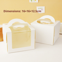 Boîte à gâteau d'anniversaire personnalisée de luxe avec logo élégant, boîte à gâteau rectangulaire pliable en carton blanc biodégradable avec poignée