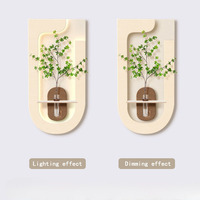 Peinture décorative créative pour salon, style crème, plantes hydroponiques, peinture LED en grès tridimensionnelle