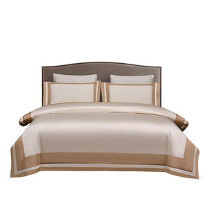 Alenhome Okara Duvet Cover <strong>Set</strong> 100% Cotton Sateen Contrasted Panel Border Soft Luxury Breathable Duvet Cover <strong>Set</strong> - Product Image 1