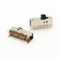 Interrupteur tactile coulissant 6 pôles à 3 niveaux d'intensité réglable Interrupteur miniature en plastique à 2 positions Interrupteur à glissière 6P3T Mini interrupteurs à glissière