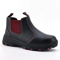 Chaussures de sécurité unisexes en cuir véritable, semelle en caoutchouc durable, doublure en mesh respirant, protection tout temps pour le travail