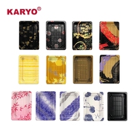 KARYO 1103 Boîte à sushi japonaise jetable en plastique rectangulaire avec couvercle transparent pour emballage à emporter