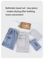 Serviette de bain pour hommes Coral Fleece Wearable Bath Towel Short Pants Bath Wrap for Shower Bath Gym Swimming Beach Bathrobe