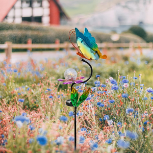 Lampes solaires de jardin en forme de papillon, lumières d'extérieur, décorations de jardin de fleurs, art de jardin en métal pour la décoration de patio, cadeaux pour maman - Product Image 4