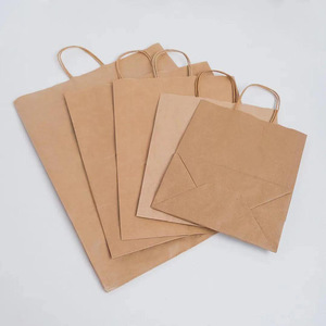 Maßgefertigte Lebensmittel-Liefertüte aus Kraftpapier Recycelbare Takeaway-Verpackung Flexodruck Restaurant-Werbeartikel Umweltfreundliche Kraftpapiertüte - Product Image 5