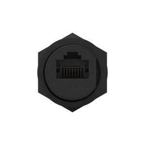Prise murale industrielle RJ45 8 broches femelle, contact en cuivre, boîtier ABS, étanche IP67, type à souder, verrouillage frontal - Product Image 2