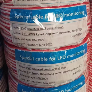 <span class=keywords><strong>สาย</strong></span><span class=keywords><strong>ไฟ</strong></span> LED ขนาด 14awg 12wg 18awg 19awg 20awg 22awg 1.5 มม. 2.5 มม. 2 มม. 1 มม. 0.8 มม. แบบสองแกน <span class=keywords><strong>สาย</strong></span>คู่ขนาน ฉนวน PVC CCA - Product Image 1