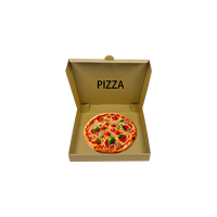 Boîte à pizza en papier kraft brun imprimé personnalisé Boîte d'emballage de pizza avec logo Boîte de papier ondulé de restauration rapide