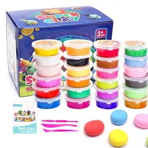 Plastilina de colores para niños, arcilla polimérica de secado al aire para modelar, juguete de aprendizaje creativo, disponible en 24 colores