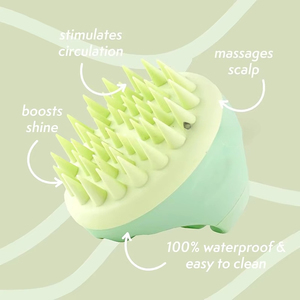 Brosse de massage du cuir chevelu en silicone souple avec logo personnalisé, peigne exfoliant relaxant pour l'application d'huile, soin du cuir chevelu, nettoyage en profondeur du cuir chevelu - Product Image 3