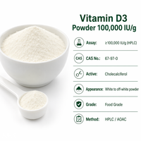 Poudre de Vitamine D3 en Vrac LCHBIO 100 000 UI/g Microencapsulée, Dispersible à l'Eau Froide, Protection Antioxydante, Aliment Santé