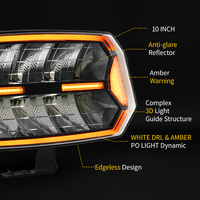 Robuste 10-Zoll-LED-Fahrleuchte 204W mit sequenziellem gelbem Warnblinklicht DRL Start-up-Zusatzleuchte für LKW