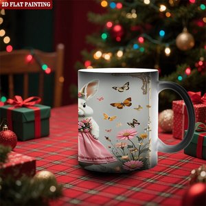 Mug en céramique noir givré 11 oz, sensible à la chaleur, tasse vierge, cadeau d'entreprise pour les fêtes - Product Image 2