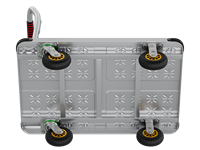 Chariot à plateforme pliable en acier renforcé, capacité 500 kg, multifonctionnel, avec roulettes en caoutchouc doré de 6 pouces
