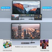 Rocketek 9 en 1 Hub USB C Cfast 2.0 SD4.0 Lecteur De Carte 8K USB Universel 3.1 Station d'accueil Thunderbolt 3 Quai