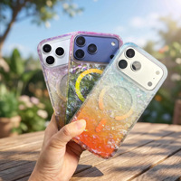 Coque de protection magnétique personnalisée avec texture dorée dégradée pour iPhone 18 Pro Max, compatible avec iPhone 17, 16, 15, 14, 13